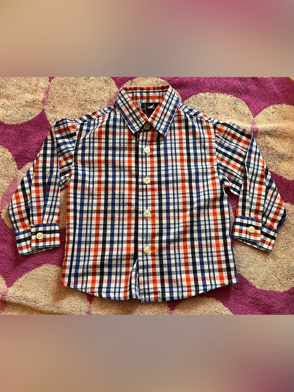 Nautica Toddler Boys Gingham Button Down Shirt